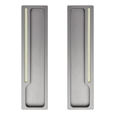 Upgraded Luminous Sliding Door Pulls, 2pcs Rectangual Aluminum Alloy Embedded Flush Pull Handles for Sliding Barn Drawer Cupboard Wardrobe (Black) (Color : Starry Sky Gray)