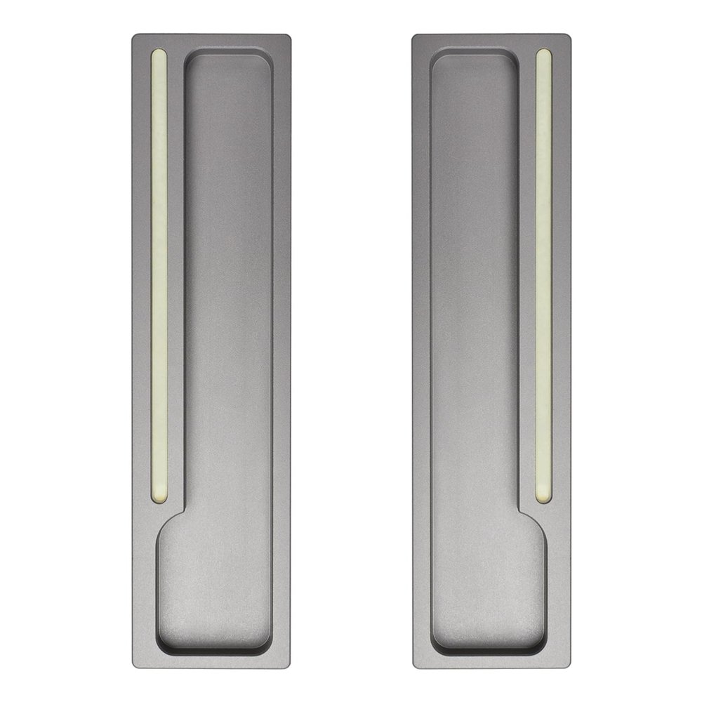 Upgraded Luminous Sliding Door Pulls, 2pcs Rectangual Aluminum Alloy Embedded Flush Pull Handles for Sliding Barn Drawer Cupboard Wardrobe (Black) (Color : Starry Sky Gray)