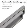 Upgraded Luminous Sliding Door Pulls, 2pcs Rectangual Aluminum Alloy Embedded Flush Pull Handles for Sliding Barn Drawer Cupboard Wardrobe (Black) (Color : Starry Sky Gray) view 3