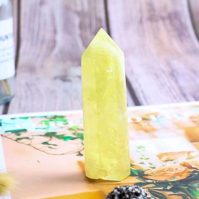 FVJKNWTY 65mm-75mm Natural Citrine Crystal Tower Quartz Points for Decoration 1pc Beautiful Crystal