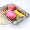 Rectangular Stainless Steel Vegetable Filter Basket, Metal Mesh Fruit Colander Strainer Kitchen Food Washing Basket Drain Bowls (L) view 2