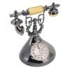 Retro Telephone Alarm Clock, Old Fashioned Royal Style Telephone Clock Antique Telephone Table Clock Model for Home Decorations (black) view 2