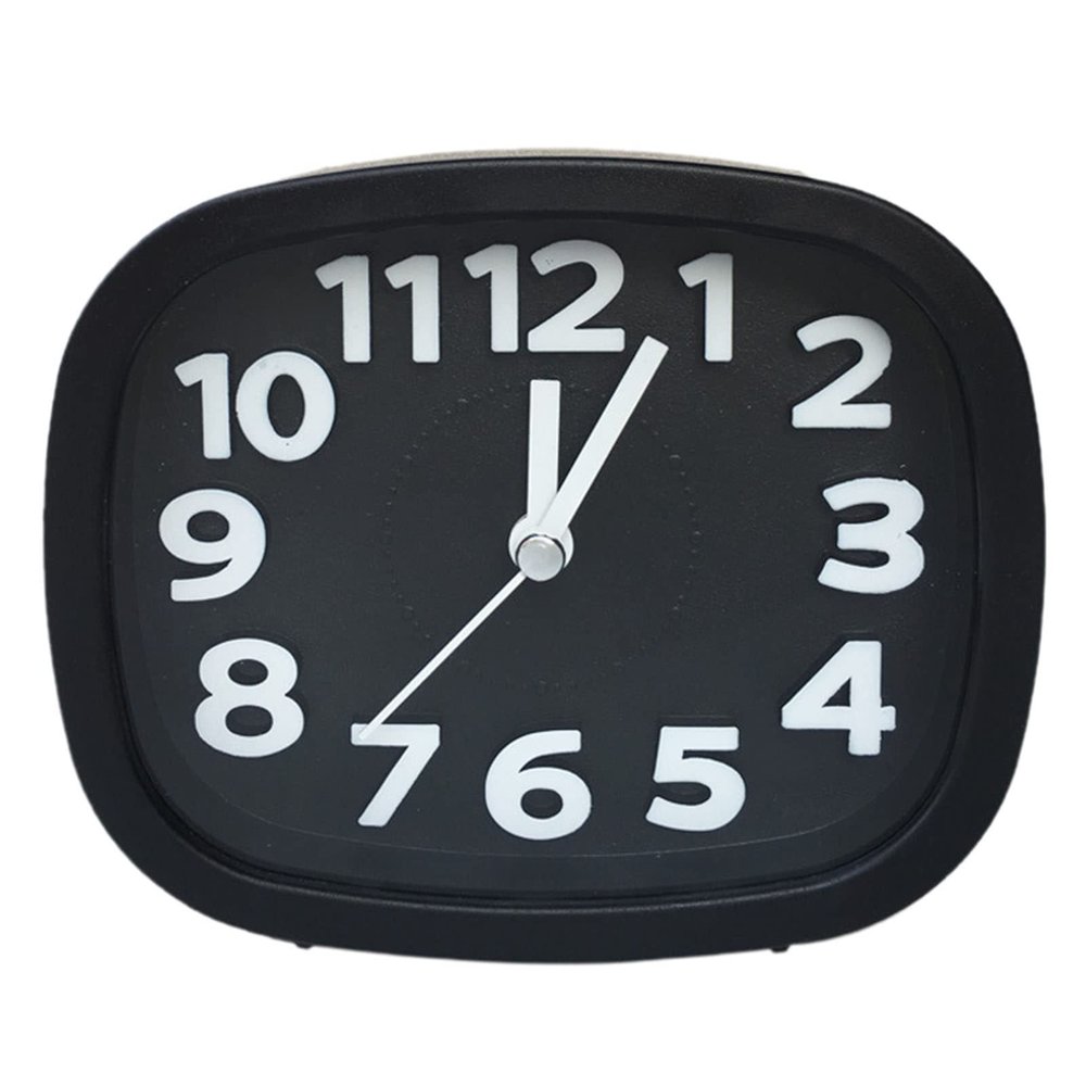 ulafbwur Alarm Clocks for Bedrooms Desk Clock Operated Non-Ticking Plastic Small Bedside Analog Alarm Clock Household Supplies Alarm Clock Bedroom Must Haves
