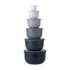 COOK WITH COLOR Prep Bowls with Lids- Wide and Deep Nesting Plastic Small Mixing Bowl Set with Lids, 12 Piece Set - Deep Bowls, Black/White view 1