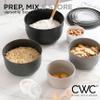 COOK WITH COLOR Prep Bowls with Lids- Wide and Deep Nesting Plastic Small Mixing Bowl Set with Lids, 12 Piece Set - Deep Bowls, Black/White view 2