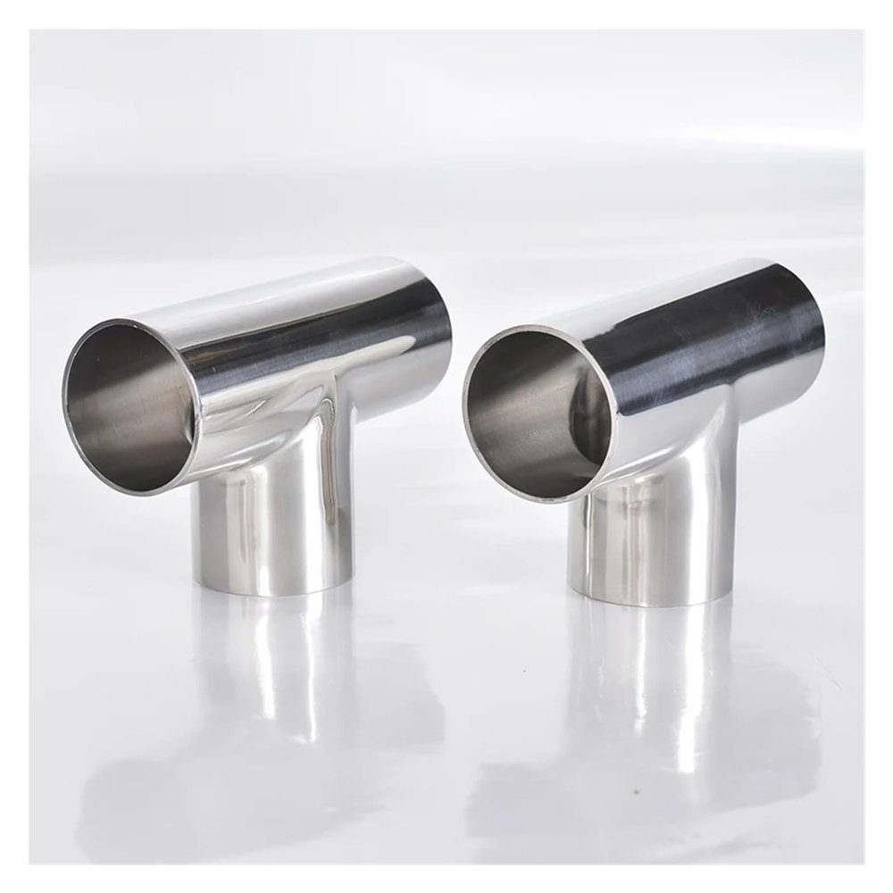 Sanitary clamp 19/25/32/38/45/51/63/76/89/102Mm Pipe OD Butt Weld Tee 3 Way Connector Sanitary Pipe Fitting SUS304 Stainless Homebrew Home brewing (Size : 63mm x 2mm)