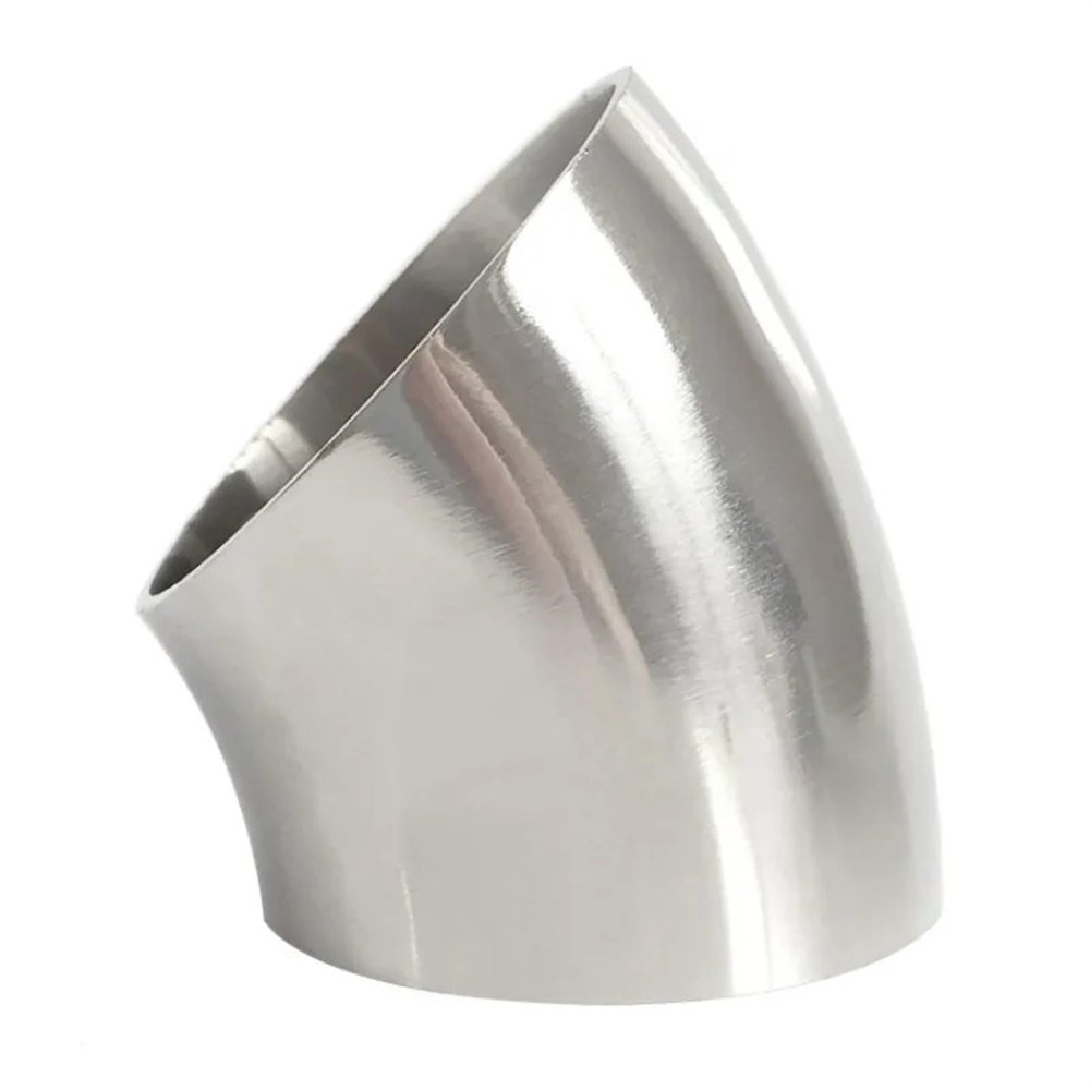 Sanitary clamp 19mm/25mm/32mm/38mm/45mm/51mm/63mm/76mm/102/108mm OD SS304 Stainless Steel Sanitary Weld 45 Degree Elbow Pipe Fitting Homebrew Home brewing (Size : 51mm x 1.5mm)