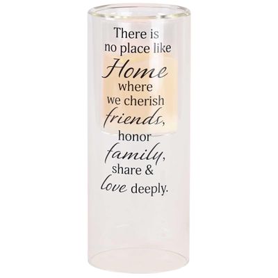 Elanze Designs No Place Like Home - Love Deeply - Black/Clear 10 x 4 Inch Glass Votive Candle Holder