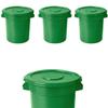 PRO&Family 55 Gallon Trash Can with Lid Round Ingredient Storage Containers Recycling Bin Kitchen Garbage Can Office Garbage Can Trash Barrel Plastic Barrel Yard Waste Bin Outdoor Trashcan (4, Green) view 1