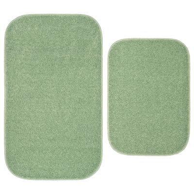 Garland Rug Gramercy Washable Bath Rug  Soft, Plush, Absorbent, Quick-Dry, Durable, 2 Piece Rug Set (17"x24" and 20"x34"), Deep Fern