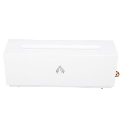Flame Air Diffuser, Automatic Power Off Multi Colored Fire Flame Humidifier for Living Room (White)