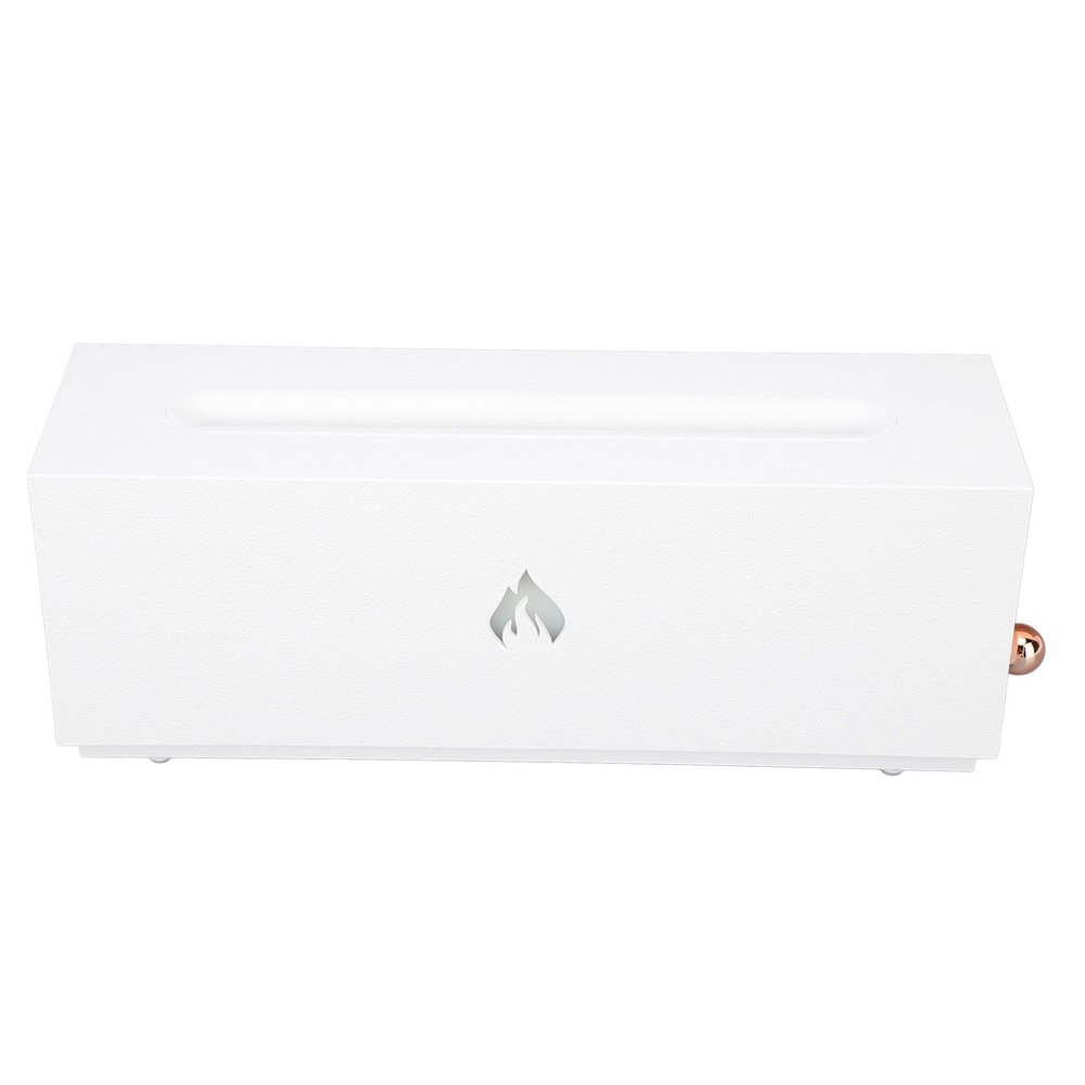 Flame Air Diffuser, Automatic Power Off Multi Colored Fire Flame Humidifier for Living Room (White)