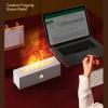 Flame Air Diffuser, Automatic Power Off Multi Colored Fire Flame Humidifier for Living Room (White) view 2