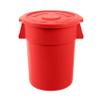 55 Gallon Trash Can With Lid And Dolly Round Ingredient Storage Containers Recycling Bin Kitchen Garbage Can Office Garbage Can Trash Barrel Plastic Barrel Yard Waste Bin Outdoor Trashcan (4, Red) view 2