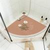 Bathtub mat non slip, curved shower mat,Corner Shower Mat, Curved Bath Mats for Shower, Non-Slip Shower Mats for Inside Shower, Loofah Quadrant Bath Mats with Drain, Washable Sector Bath Mat for Bathr view 1