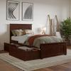 AFI, Nantucket Twin XL Platform Bed with Matching Footboard and Storage Drawers, Walnut view 1