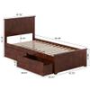 AFI, Nantucket Twin XL Platform Bed with Matching Footboard and Storage Drawers, Walnut view 2