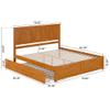 AFI Nantucket King Solid Wood Platform Bed with Footboard & Twin XL Trundle in Light Toffee view 2