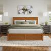 AFI Nantucket King Solid Wood Platform Bed with Footboard & Twin XL Trundle in Light Toffee view 3