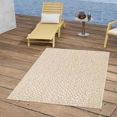 Unique Loom Outdoor Safari Collection Area Rug - Cheetah (4' 1" x 6' 1" Rectangle Khaki/Black)