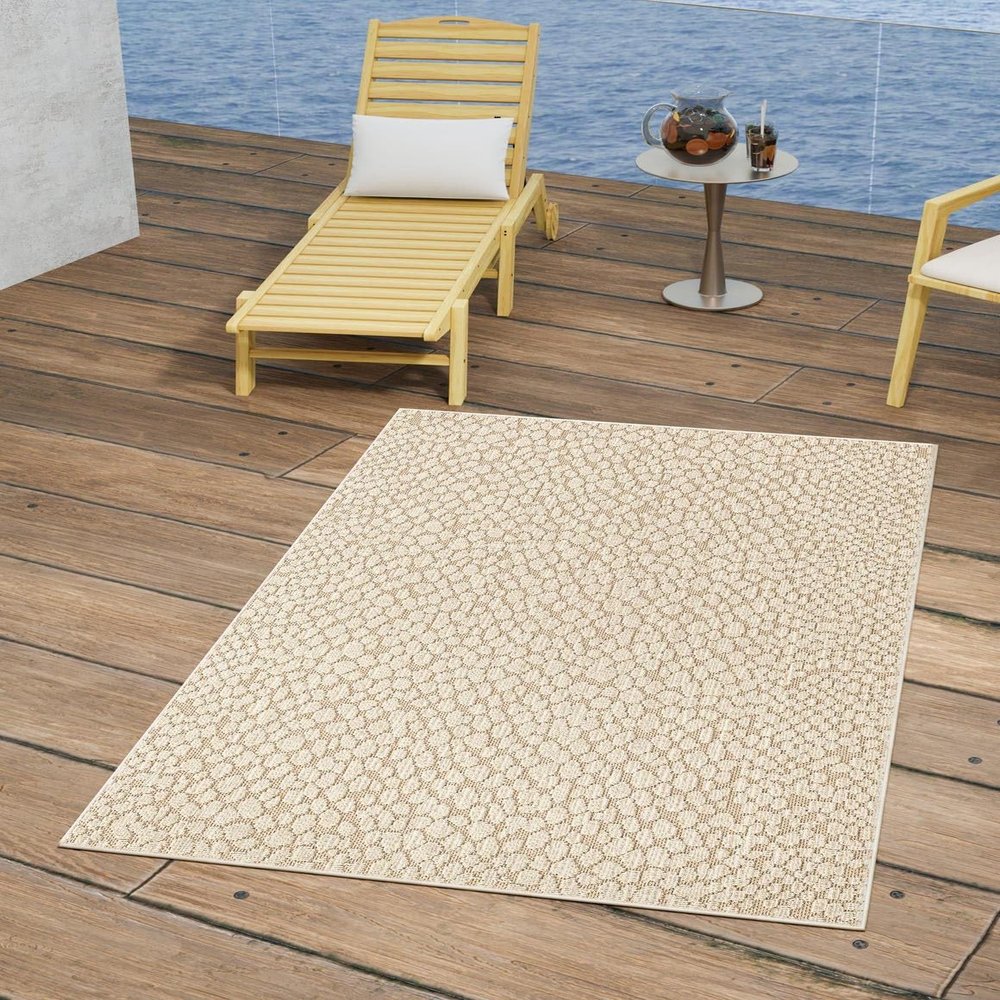 Unique Loom Outdoor Safari Collection Area Rug - Cheetah (4' 1" x 6' 1" Rectangle Khaki/Black)