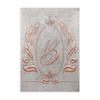 Kitchen Backsplash, Letter Monogram Wall Art, Wreath Letter Monogram Copper Artwork, Customizable Copper Backsplash Panel, Indoor Outdoor Wall Decor (Gray&Copper) view 1
