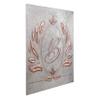 Kitchen Backsplash, Letter Monogram Wall Art, Wreath Letter Monogram Copper Artwork, Customizable Copper Backsplash Panel, Indoor Outdoor Wall Decor (Gray&Copper) view 2