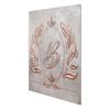 Kitchen Backsplash, Letter Monogram Wall Art, Wreath Letter Monogram Copper Artwork, Customizable Copper Backsplash Panel, Indoor Outdoor Wall Decor (Gray&Copper) view 3