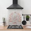 Kitchen Backsplash, Letter Monogram Wall Art, Wreath Letter Monogram Copper Artwork, Customizable Copper Backsplash Panel, Indoor Outdoor Wall Decor (Gray&Copper) view 4