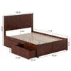 AFI Nantucket Full Solid Wood Platform Bed with Footboard & Storage Drawers in Walnut view 2