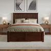 AFI Nantucket Full Solid Wood Platform Bed with Footboard & Twin Trundle in Walnut view 3