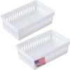 Tribello Plastic Bin Baskets for Organizing, White Storage Tray, Rectangle 9 x 6 x 2 - Pack of 12 - Made in USA (12 Pack) view 2