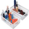 Tribello Plastic Bin Baskets for Organizing, White Storage Tray, Rectangle 9 x 6 x 2 - Pack of 12 - Made in USA (12 Pack) view 3