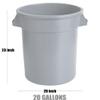 Mix.Home 20 Gallon Round Trash bin Garbage can Outdoor Yard Trash can Trash Barrels Garbage Drum Heavy Duty Trash can Industrial Trash can Kitchen Trash bin (7, Black) view 3