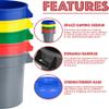 Mix.Home 20 Gallon Round Trash bin Garbage can Outdoor Yard Trash can Trash Barrels Garbage Drum Heavy Duty Trash can Industrial Trash can Kitchen Trash bin (7, Black) view 4