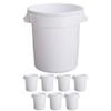 Mix.Home 20 Gallon Round Trash bin Garbage can Outdoor Yard Trash can Trash Barrels Garbage Drum Heavy Duty Trash can Industrial Trash can Kitchen Trash bin (8, White) view 1