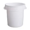Mix.Home 20 Gallon Round Trash bin Garbage can Outdoor Yard Trash can Trash Barrels Garbage Drum Heavy Duty Trash can Industrial Trash can Kitchen Trash bin (8, White) view 2