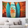 Surfboard on Wooden Tapestry Wall Hanging for Living Room 60 x 51 in Tapestry for Bedroom Home Decor Tapestries Wall Art Hanging Personalized Wall Blanket Wall Hanging Decor for Party Supplies view 1