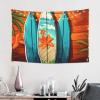 Surfboard on Wooden Tapestry Wall Hanging for Living Room 60 x 51 in Tapestry for Bedroom Home Decor Tapestries Wall Art Hanging Personalized Wall Blanket Wall Hanging Decor for Party Supplies view 4