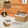 CAPHAUS Foldable Laundry Basket w/Lid, Synthetic Rattan Hamper w/Handles, 2 Removable Liner Bags, Large Storage Basket, 65L, Natural view 4