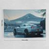 FoRes Car Tapestry White Jdm Car R35 Mount Fuji Lake Surface Wall Hanging Bedroom Home Decor Tapestries Aesthetic Picnic Wall Decor Wall Art for Dorm Living Room 40""x60"", style view 2