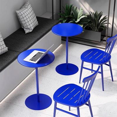 Antourlamm Round Bar Table Bistro Pub Table Counter Height Dining Table Tea Able Snack Table Coffee Table Modern Cocktail Table with Iron Stable Frame and Base Small Accent Table (Size : 48x62cm)