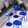 Antourlamm Round Bar Table Bistro Pub Table Counter Height Dining Table Tea Able Snack Table Coffee Table Modern Cocktail Table with Iron Stable Frame and Base Small Accent Table (Size : 48x62cm) view 1