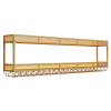 2-Tier Wall Mounted Wine Rack with LED Light, Hanging Industrial Wine Racks, Bar Unit Floating Shelves, Modern Metal Wine Display Rack, for Home Bar, Dining Room, Kitchen, Living Room (Color : Gold, view 1