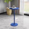 Antourlamm Round Metal Patio Dining Table Living Room Round Bar Tables Negotiation Side Table with 50cm/ 62cm/ 72cm Tall Metal Frame,Modern Sofa End Table for 2 to 4 Person (Size : 48x56cm) view 1