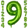 PatiCool 40 Inch Green Number Balloon 9, Large Number Foil Balloons Mylar for Girl Boy Birthday Party Celebration Decorations Supplies, Digital Balloons for Wedding Anniversary Events Decorations view 1