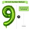 PatiCool 40 Inch Green Number Balloon 9, Large Number Foil Balloons Mylar for Girl Boy Birthday Party Celebration Decorations Supplies, Digital Balloons for Wedding Anniversary Events Decorations view 2