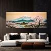 Sense Canvas Japanese Mt Fuji Cherry Blossoms 2 Canvas Art - Home Decor Wall Art Print Poster Painting Large 40x16 / 1.5" view 2