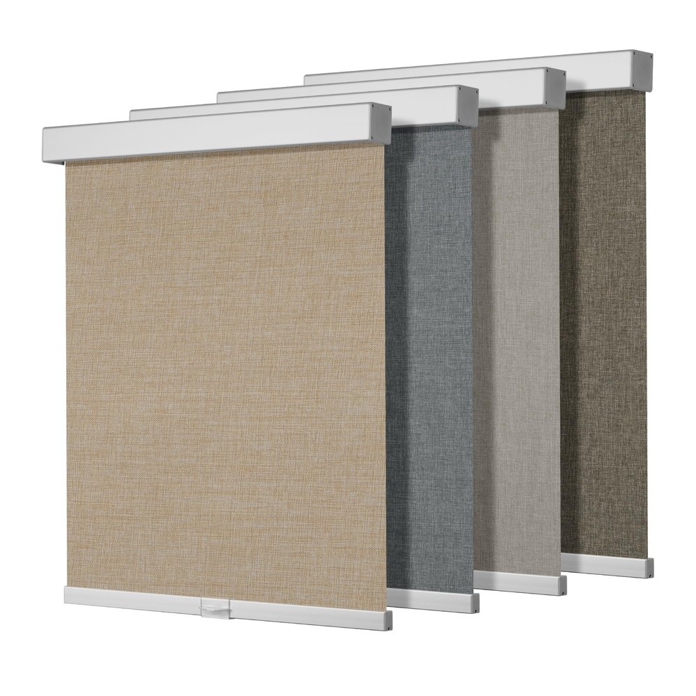 HOTSOON Blackout Roller Shades for Windows, Cordless Linen Fabric Roller Blinds, Thermal Insulated Privacy Blinds for Home Office, Blackout-Beige, 41" W x 64" H