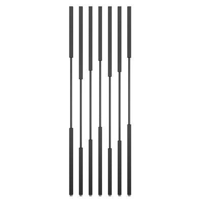 7 Piece Room Screens Partition Column, 0.6 0.7 0.8 0.9 1 1.1 1.2 1.3 1.4 1.5 1.6 1.7 1.8 1.9 2 2.1 2.2 2.3 M Tall Iron Room Divider Post, for Indoor Entryway Office Room Separation ( Color : 7pcs Blac